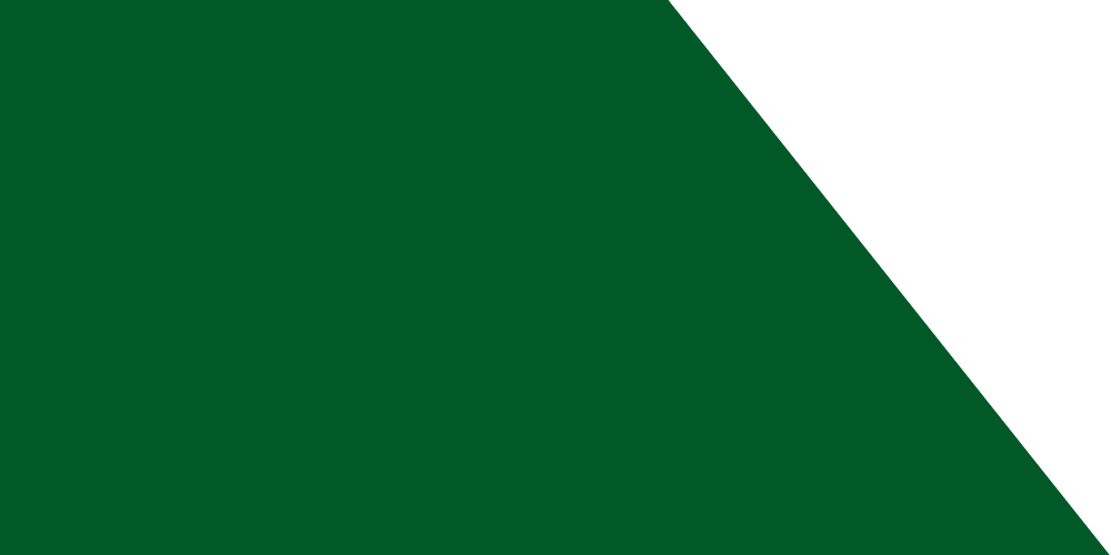 A geometric design featuring a large green area with a white triangular section cutting diagonally from the top right corner toward the center.